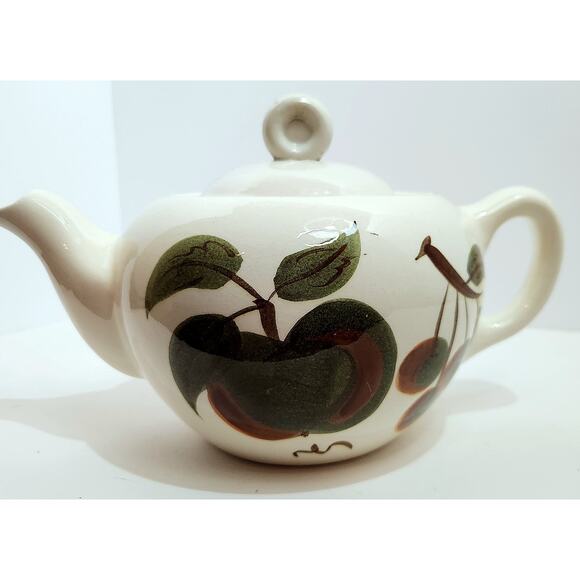 Vintage Stangl Pottery Orchard Song Teapot Hand Painted Fruit Mid Century - Picture 4 of 11